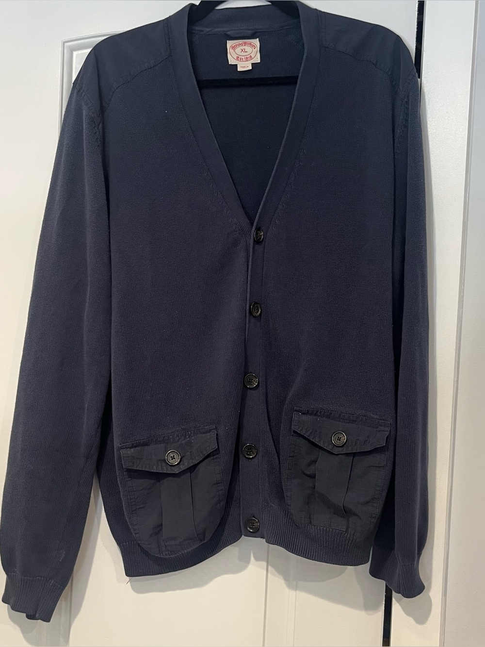 Vintage Brooks Brothers Cardigan Sweater Navy Blue Button Up Men’s XL Cotton